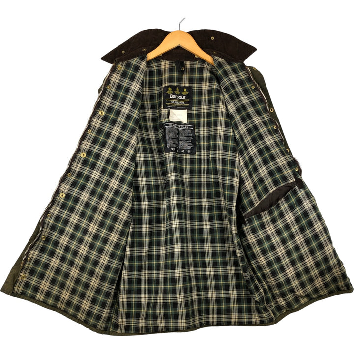 80s-90'S Barbour Gamefair Old 3-Warrant Waxed Cotton Oiled Jacket, Made in England, Size C38 (Men's M equivalent) cotton Khaki type Vintage Second Hand