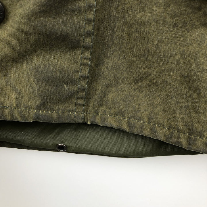 80s-90'S Barbour BORDER (formerly 3 Warrant) waxed cotton oiled jacket, Made in England, C38, Men's Medium cotton Khaki type Vintage Second Hand