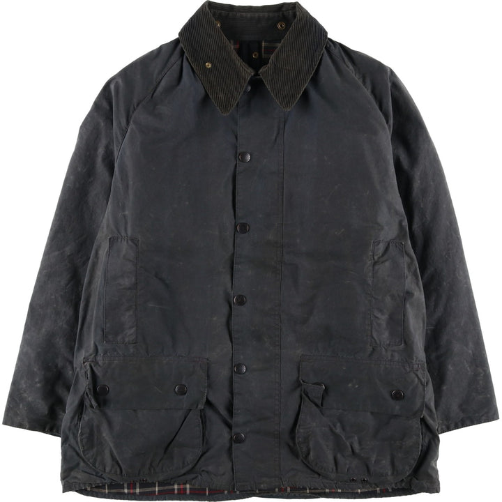 Vintage 1980s-1990'S Barbour Beaufort 3 Warrant Oiled Hunting Jacket, Made in England, C44, Men's Size L cotton navy blue type Vintage Second Hand