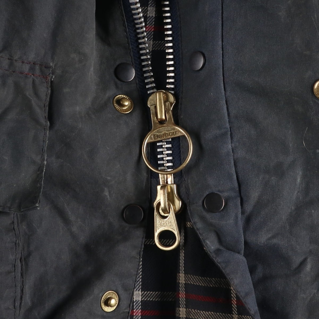 Vintage 1980s-1990'S Barbour Beaufort 3 Warrant Oiled Hunting Jacket, Made in England, C44, Men's Size L cotton navy blue type Vintage Second Hand