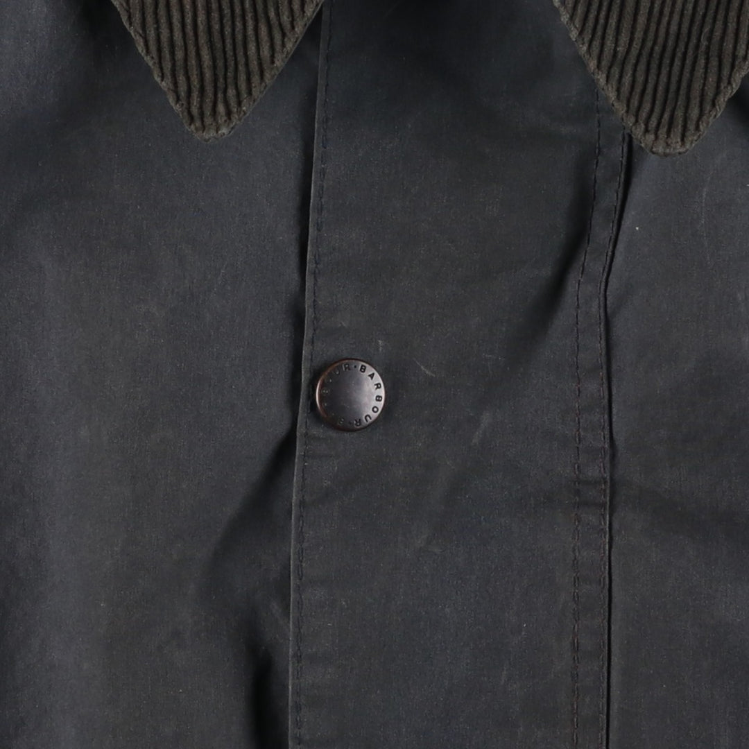 Vintage 1980s-1990'S Barbour Beaufort 3 Warrant Oiled Hunting Jacket, Made in England, C44, Men's Size L cotton navy blue type Vintage Second Hand