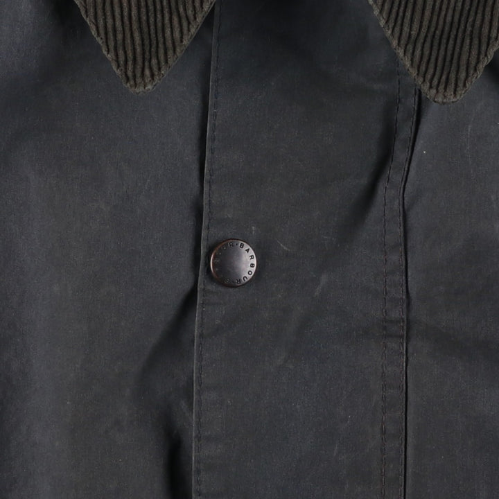 Vintage 1980s-1990'S Barbour Beaufort 3 Warrant Oiled Hunting Jacket, Made in England, C44, Men's Size L cotton navy blue type Vintage Second Hand