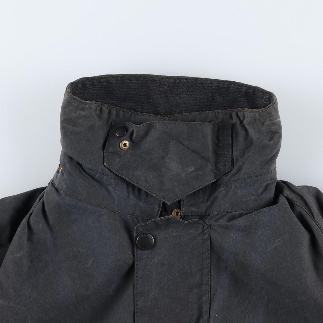 Vintage 1980s-1990'S Barbour Beaufort 3 Warrant Oiled Hunting Jacket, Made in England, C44, Men's Size L cotton navy blue type Vintage Second Hand