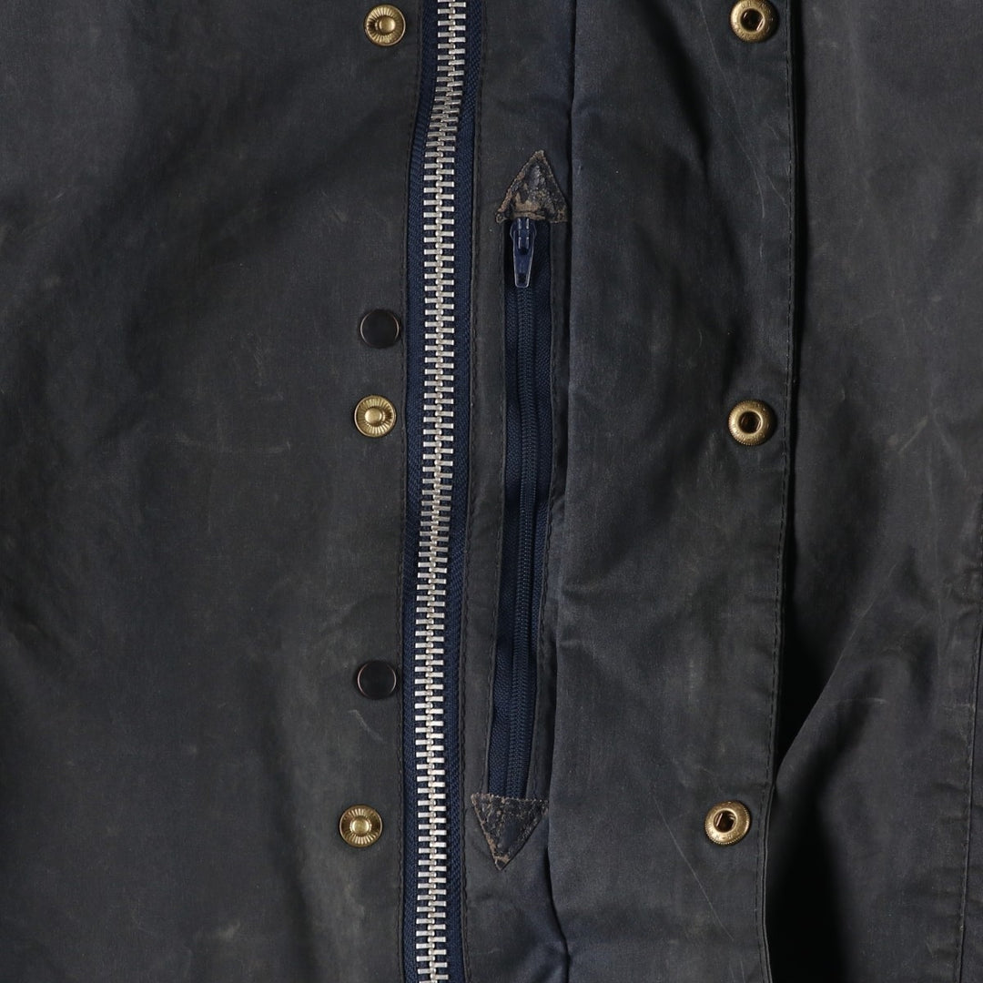 Vintage 1980s-1990'S Barbour Beaufort 3 Warrant Oiled Hunting Jacket, Made in England, C44, Men's Size L cotton navy blue type Vintage Second Hand