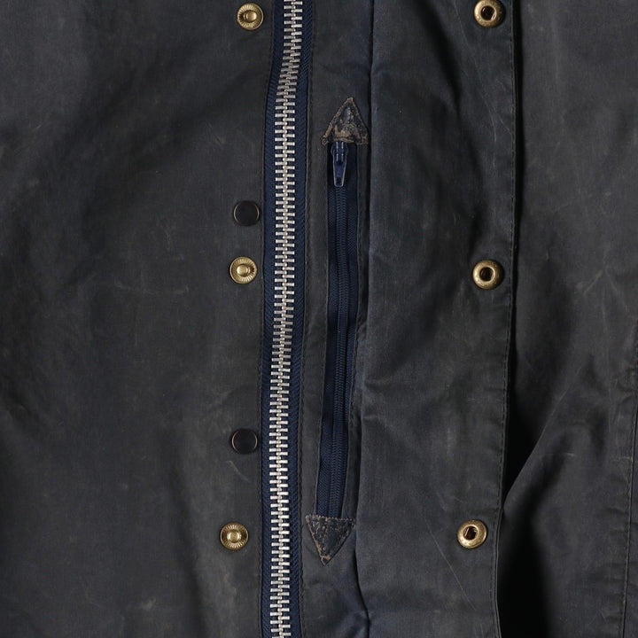 Vintage 1980s-1990'S Barbour Beaufort 3 Warrant Oiled Hunting Jacket, Made in England, C44, Men's Size L cotton navy blue type Vintage Second Hand