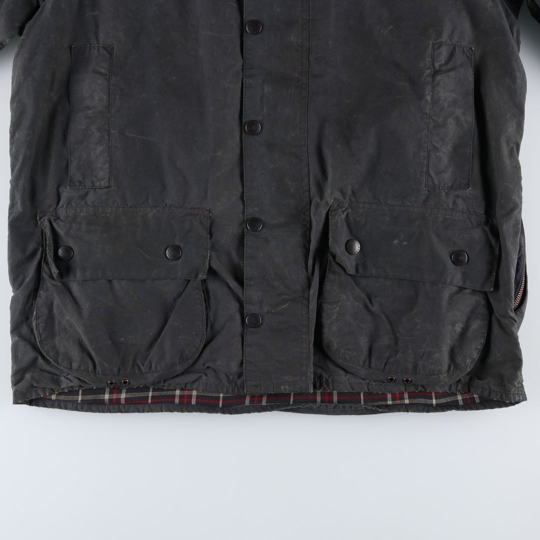 Vintage 1980s-1990'S Barbour Beaufort 3 Warrant Oiled Hunting Jacket, Made in England, C44, Men's Size L cotton navy blue type Vintage Second Hand