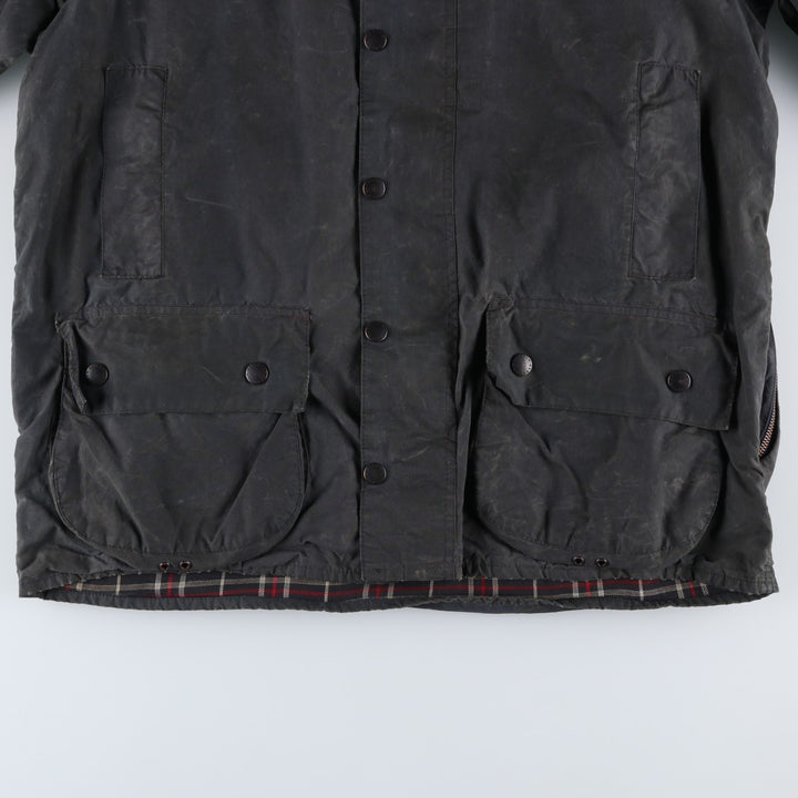 Vintage 1980s-1990'S Barbour Beaufort 3 Warrant Oiled Hunting Jacket, Made in England, C44, Men's Size L cotton navy blue type Vintage Second Hand