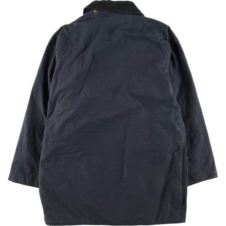 Vintage 1980s-1990'S Barbour Beaufort 3 Warrant Oiled Hunting Jacket, Made in England, C38, Men's Size Medium cotton navy blue type Vintage Second Hand