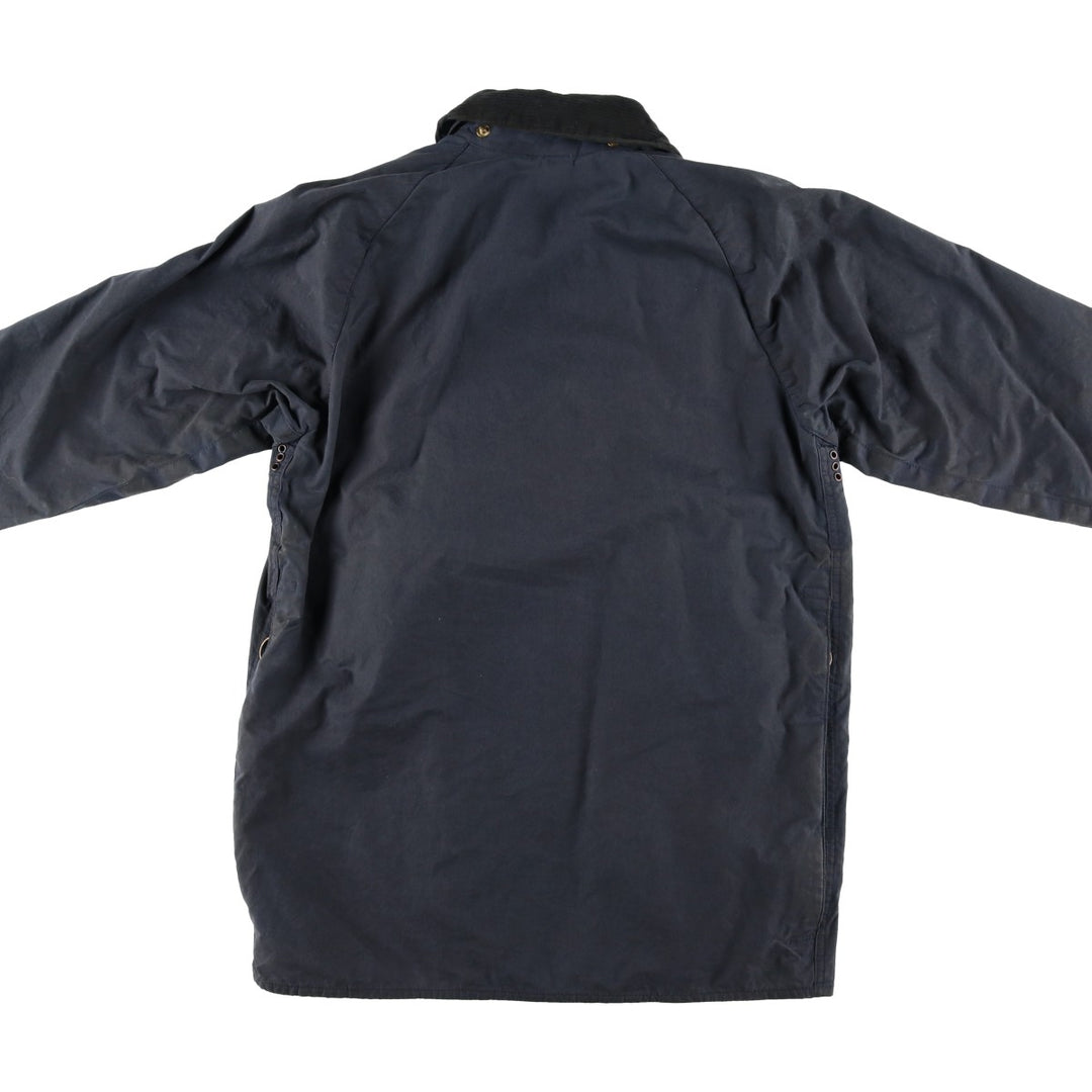 Vintage 1980s-1990'S Barbour Beaufort 3 Warrant Oiled Hunting Jacket, Made in England, C38, Men's Size Medium cotton navy blue type Vintage Second Hand