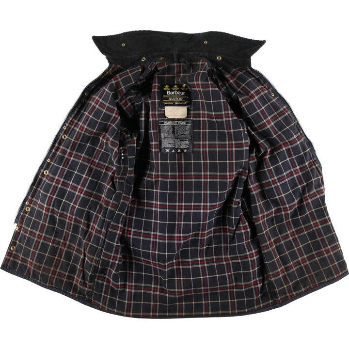 Vintage 1980s-1990'S Barbour Beaufort 3 Warrant Oiled Hunting Jacket, Made in England, C38, Men's Size Medium cotton navy blue type Vintage Second Hand