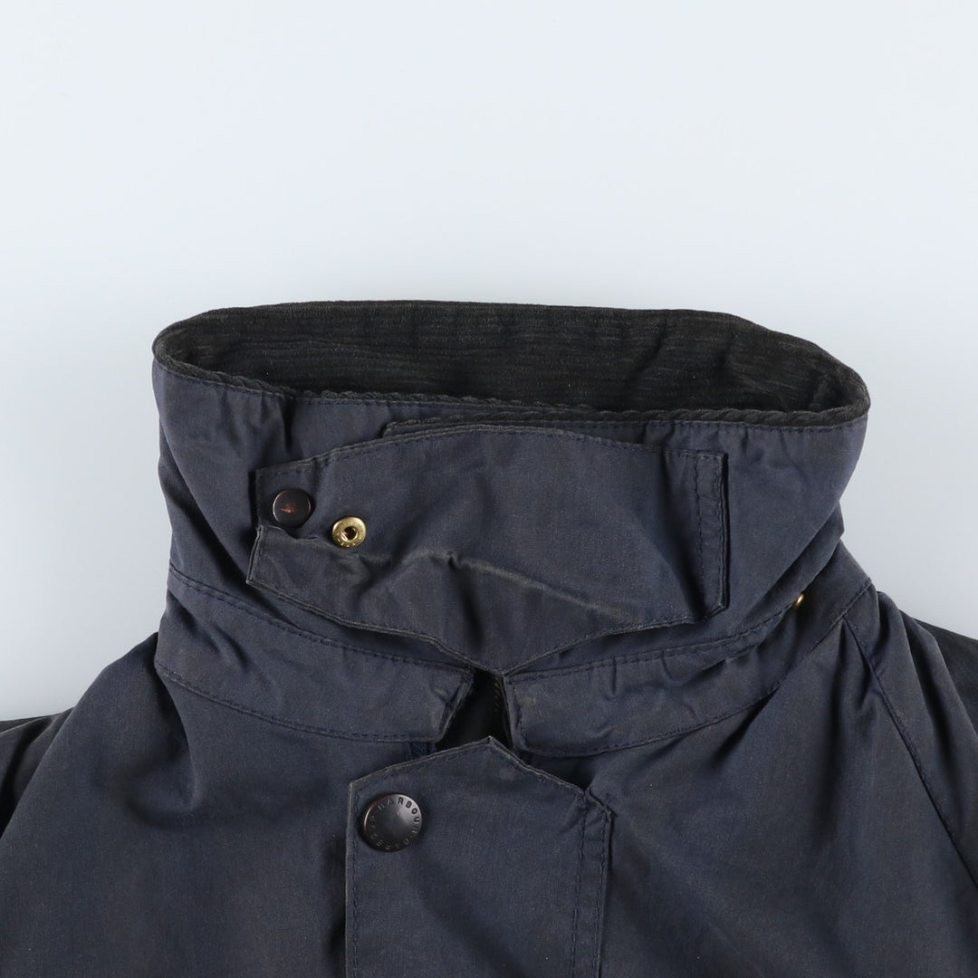 Vintage 1980s-1990'S Barbour Beaufort 3 Warrant Oiled Hunting Jacket, Made in England, C38, Men's Size Medium cotton navy blue type Vintage Second Hand
