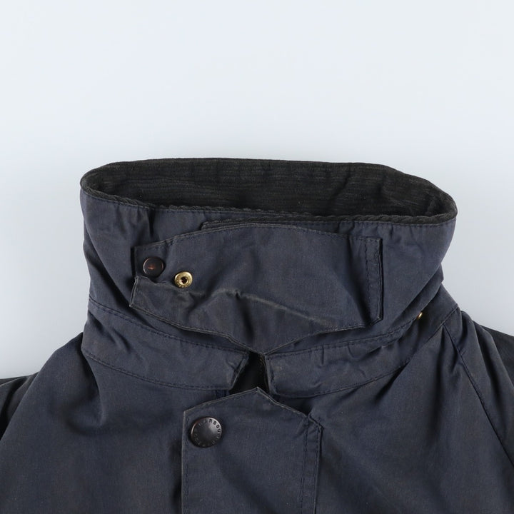 Vintage 1980s-1990'S Barbour Beaufort 3 Warrant Oiled Hunting Jacket, Made in England, C38, Men's Size Medium cotton navy blue type Vintage Second Hand