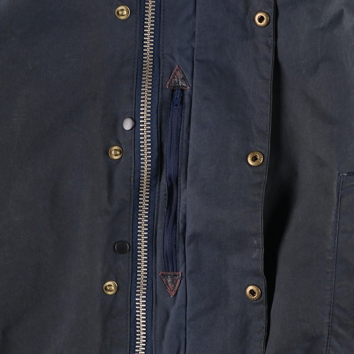 Vintage 1980s-1990'S Barbour Beaufort 3 Warrant Oiled Hunting Jacket, Made in England, C38, Men's Size Medium cotton navy blue type Vintage Second Hand
