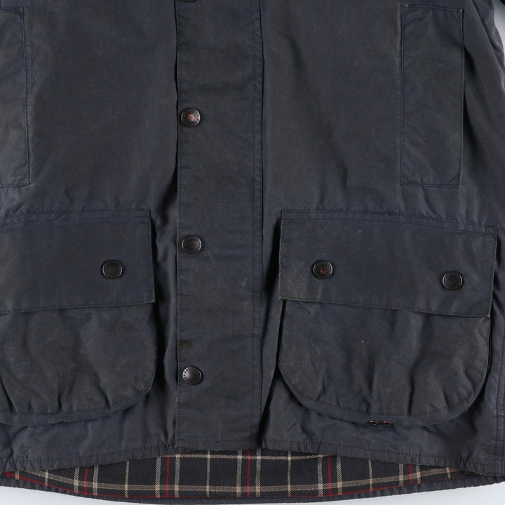 Vintage 1980s-1990'S Barbour Beaufort 3 Warrant Oiled Hunting Jacket, Made in England, C38, Men's Size Medium cotton navy blue type Vintage Second Hand