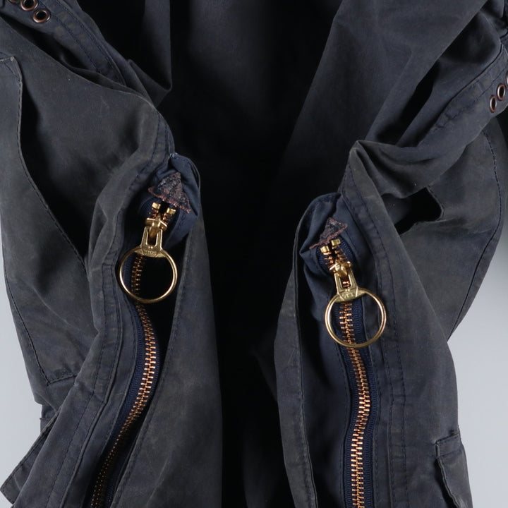 Vintage 1980s-1990'S Barbour Beaufort 3 Warrant Oiled Hunting Jacket, Made in England, C38, Men's Size Medium cotton navy blue type Vintage Second Hand