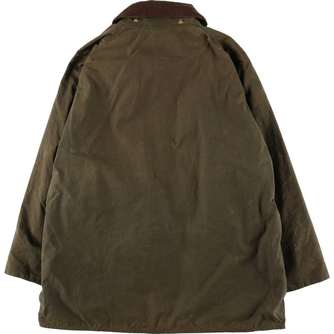 1980s-1990'S Barbour Beaufort 3-Warrant Badged Oiled Hunting Jacket, Made in the UK, C46, Men's XL cotton Khaki type Vintage Second Hand