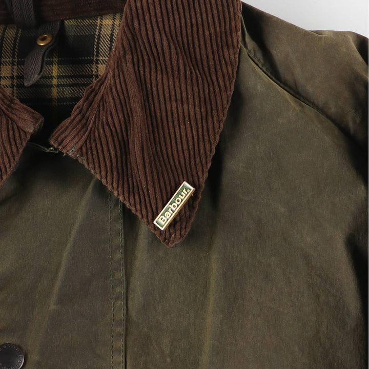 1980s-1990'S Barbour Beaufort 3-Warrant Badged Oiled Hunting Jacket, Made in the UK, C46, Men's XL cotton Khaki type Vintage Second Hand
