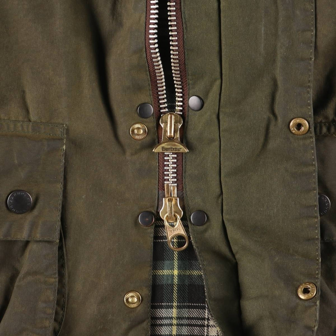 1980s-1990'S Barbour Beaufort 3-Warrant Badged Oiled Hunting Jacket, Made in the UK, C46, Men's XL cotton Khaki type Vintage Second Hand