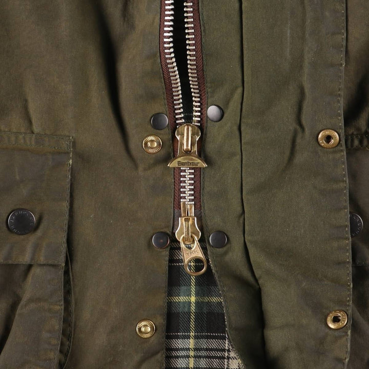 1980s-1990'S Barbour Beaufort 3-Warrant Badged Oiled Hunting Jacket, Made in the UK, C46, Men's XL cotton Khaki type Vintage Second Hand