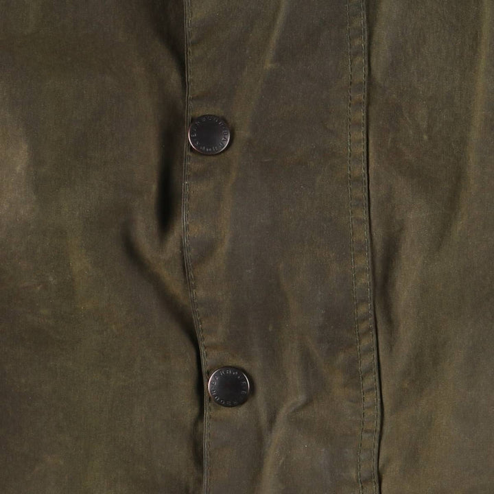 1980s-1990'S Barbour Beaufort 3-Warrant Badged Oiled Hunting Jacket, Made in the UK, C46, Men's XL cotton Khaki type Vintage Second Hand