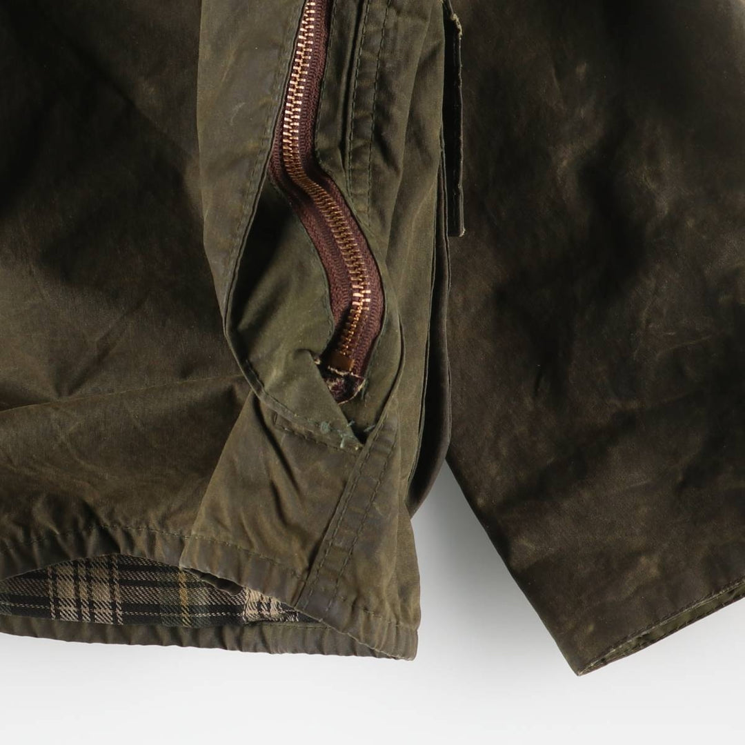 1980s-1990'S Barbour Beaufort 3-Warrant Badged Oiled Hunting Jacket, Made in the UK, C46, Men's XL cotton Khaki type Vintage Second Hand