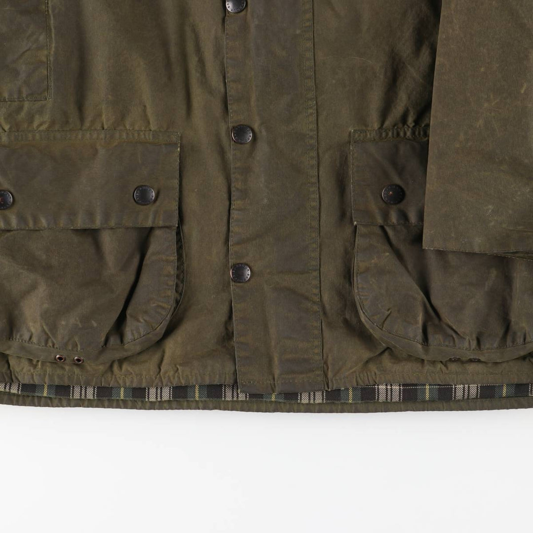1980s-1990'S Barbour Beaufort 3-Warrant Badged Oiled Hunting Jacket, Made in the UK, C46, Men's XL cotton Khaki type Vintage Second Hand