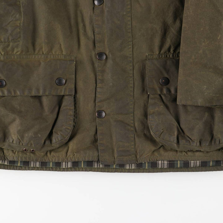 1980s-1990'S Barbour Beaufort 3-Warrant Badged Oiled Hunting Jacket, Made in the UK, C46, Men's XL cotton Khaki type Vintage Second Hand