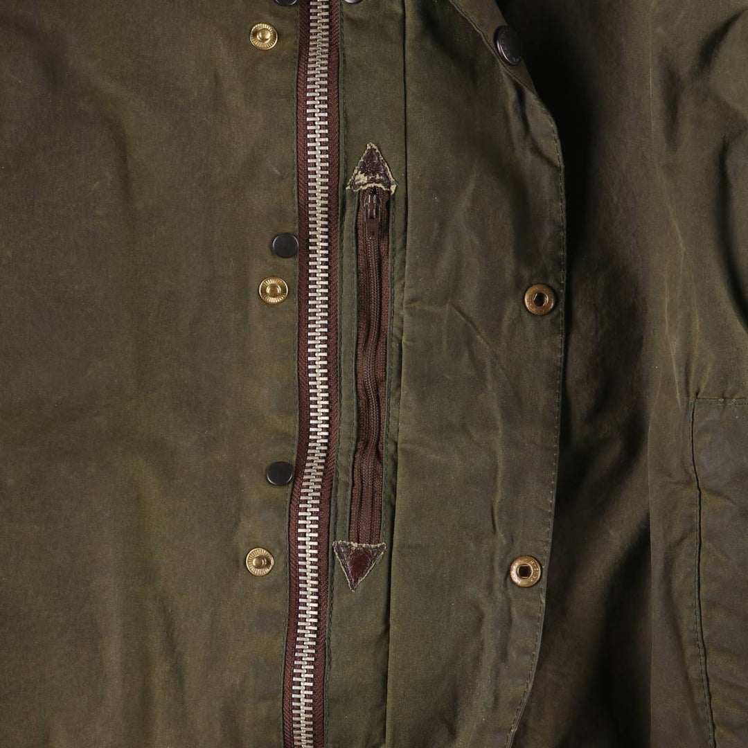 1980s-1990'S Barbour Beaufort 3-Warrant Badged Oiled Hunting Jacket, Made in the UK, C46, Men's XL cotton Khaki type Vintage Second Hand