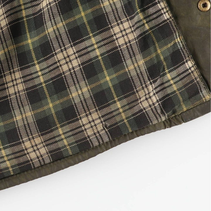 1980s-1990'S Barbour Beaufort 3-Warrant Badged Oiled Hunting Jacket, Made in the UK, C46, Men's XL cotton Khaki type Vintage Second Hand
