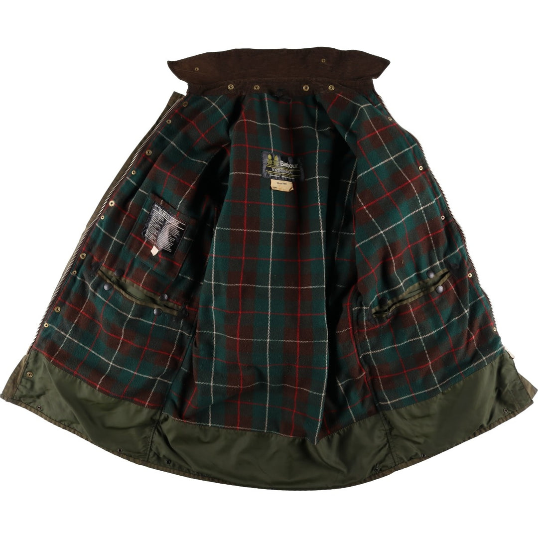 Vintage 1980'S Barbour Northumbria 2 Warrant waxed cotton oiled jacket, made in the UK, size M. unclear Khaki type Vintage Second Hand