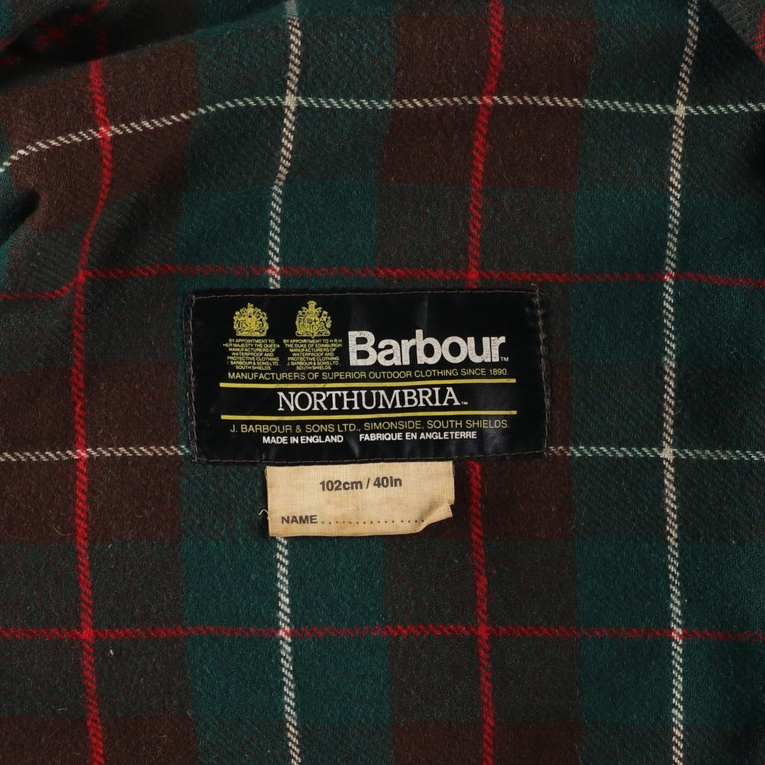Vintage 1980'S Barbour Northumbria 2 Warrant waxed cotton oiled jacket, made in the UK, size M. unclear Khaki type Vintage Second Hand