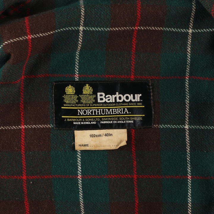 Vintage 1980'S Barbour Northumbria 2 Warrant waxed cotton oiled jacket, made in the UK, size M. unclear Khaki type Vintage Second Hand