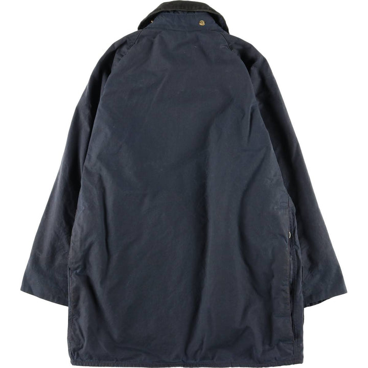 80s-90'S Barbour BEAUFORT 3 Warrant Oiled Hunting Jacket, Made in England, C36, Men's Size Small cotton navy blue type Vintage Second Hand