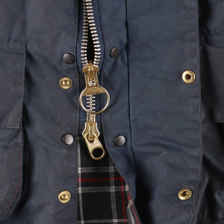 80s-90'S Barbour BEAUFORT 3 Warrant Oiled Hunting Jacket, Made in England, C36, Men's Size Small cotton navy blue type Vintage Second Hand