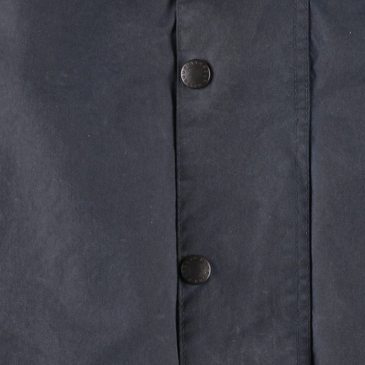 80s-90'S Barbour BEAUFORT 3 Warrant Oiled Hunting Jacket, Made in England, C36, Men's Size Small cotton navy blue type Vintage Second Hand
