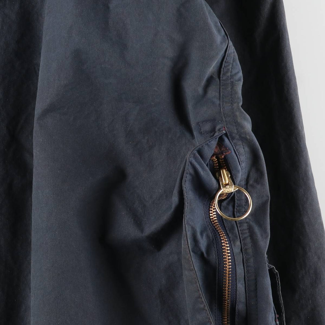 80s-90'S Barbour BEAUFORT 3 Warrant Oiled Hunting Jacket, Made in England, C36, Men's Size Small cotton navy blue type Vintage Second Hand