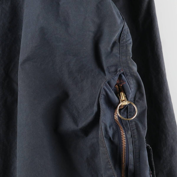 80s-90'S Barbour BEAUFORT 3 Warrant Oiled Hunting Jacket, Made in England, C36, Men's Size Small cotton navy blue type Vintage Second Hand