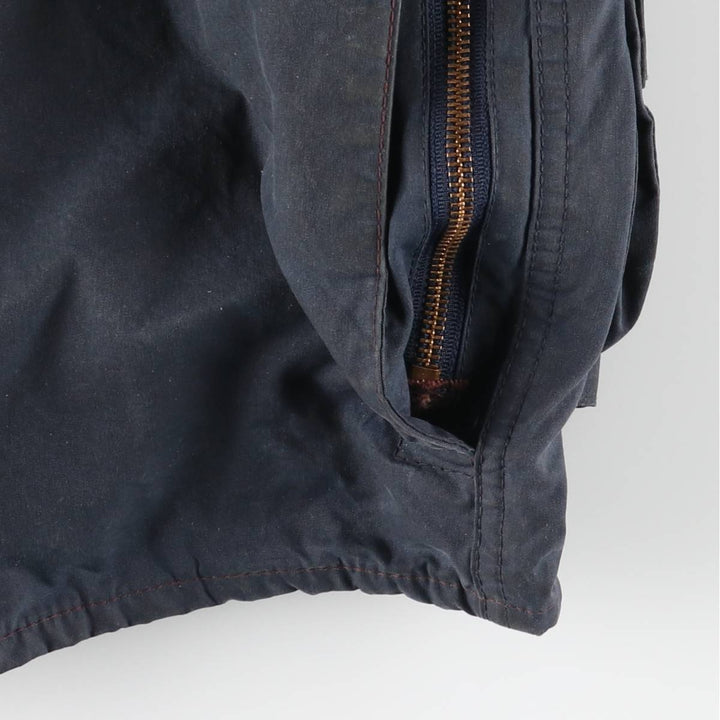 80s-90'S Barbour BEAUFORT 3 Warrant Oiled Hunting Jacket, Made in England, C36, Men's Size Small cotton navy blue type Vintage Second Hand