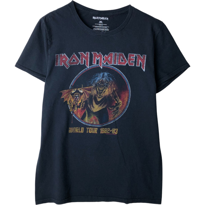 IRON MAIDEN Iron Maiden Band T-shirt Band T Men's M size cotton black type Vintage Second Hand