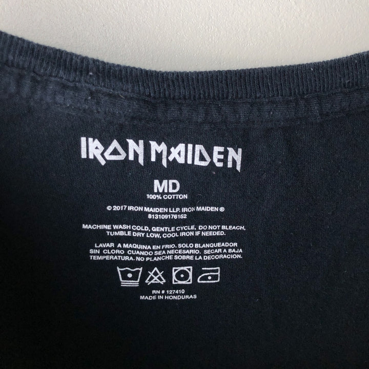 IRON MAIDEN Iron Maiden Band T-shirt Band T Men's M size cotton black type Vintage Second Hand