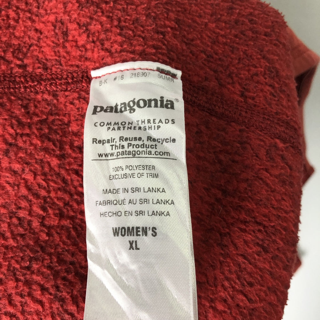 Patagonia Better Sweater Jacket 25542FA15 Remake Fleece Jacket, Women's Size XL polyester red type Vintage Second Hand