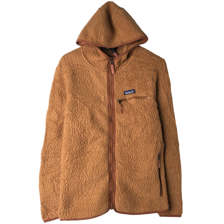 Patagonia Retro Pile Hoody 22806FA19 Fleece Full-Zip Hoodie, Women's, Size L recycled polyester brown type Vintage Second Hand