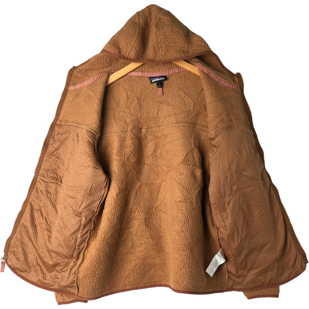 Patagonia Retro Pile Hoody 22806FA19 Fleece Full-Zip Hoodie, Women's, Size L recycled polyester brown type Vintage Second Hand