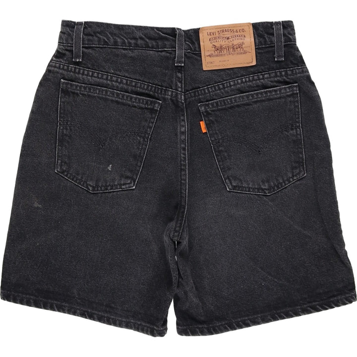 90'S Levi's 967 Relaxed Fit Denim Shorts with Orange Tab, Women's Size L (W29), Vintage cotton black type Vintage Second Hand