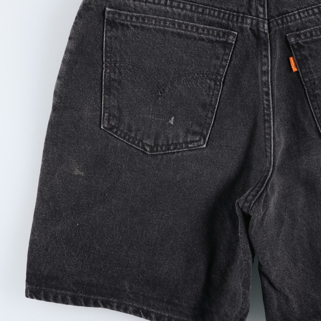 90'S Levi's 967 Relaxed Fit Denim Shorts with Orange Tab, Women's Size L (W29), Vintage cotton black type Vintage Second Hand