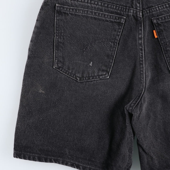 90'S Levi's 967 Relaxed Fit Denim Shorts with Orange Tab, Women's Size L (W29), Vintage cotton black type Vintage Second Hand