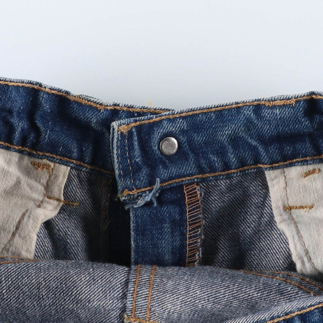 Vintage Levi's cut-off denim shorts with orange tabs, women's size XL (w31). unclear blue type Vintage Second Hand