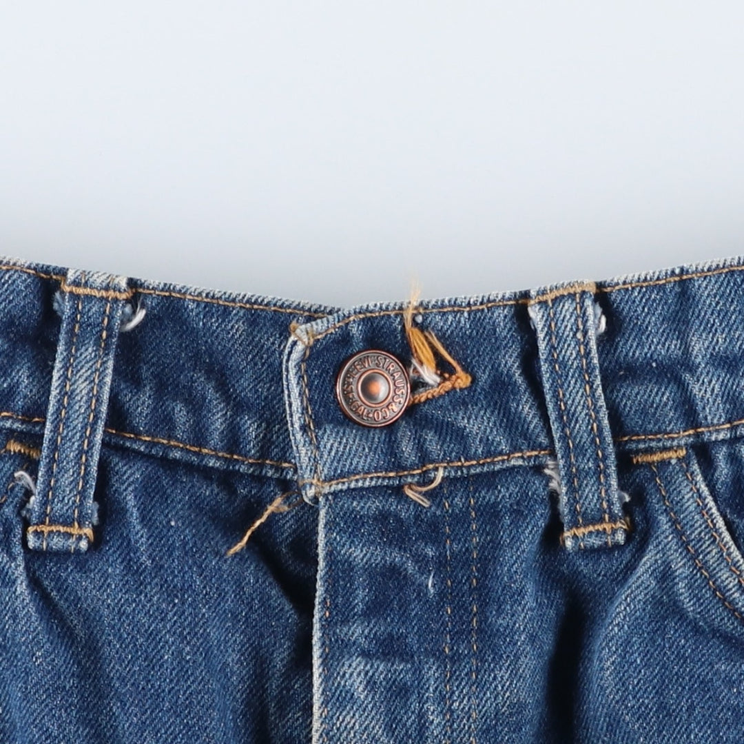 Vintage Levi's cut-off denim shorts with orange tabs, women's size XL (w31). unclear blue type Vintage Second Hand