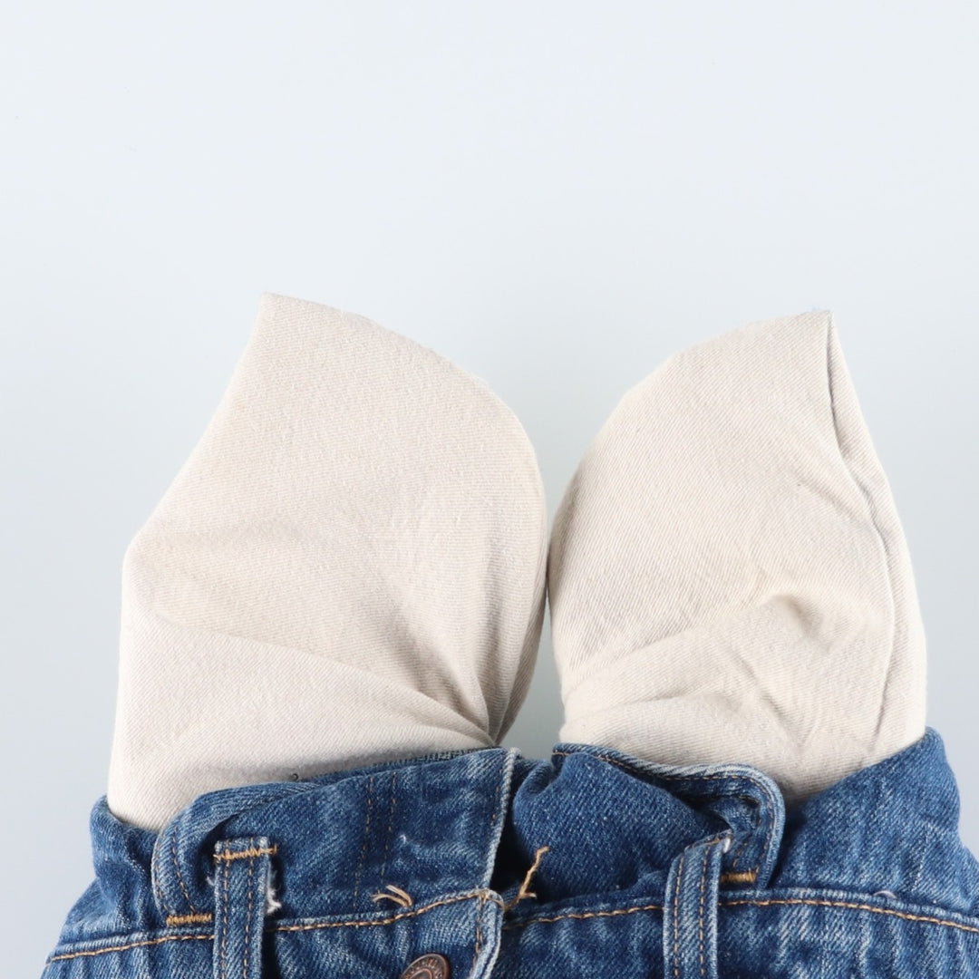 Vintage Levi's cut-off denim shorts with orange tabs, women's size XL (w31). unclear blue type Vintage Second Hand