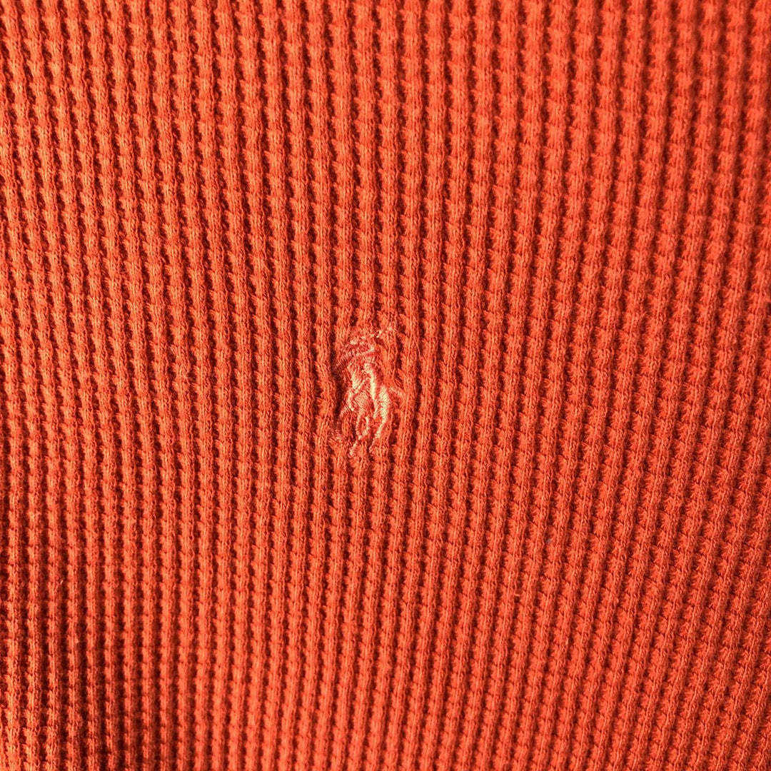 Ralph Lauren POLO by Ralph Lauren Thermal T-Shirt, Waffle, Men's XXL cotton orange type Vintage Second Hand